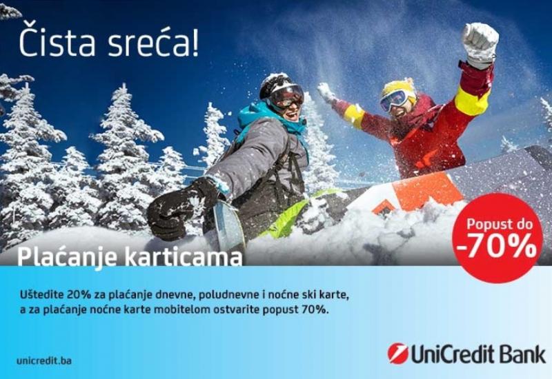 Popusti na ski karte sa UniCredit karticama i mobilnim bankarstvom